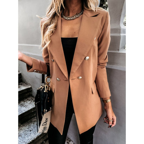 Women Elegant Blazer, Fitted with Double-Breasted Buttons Amarae