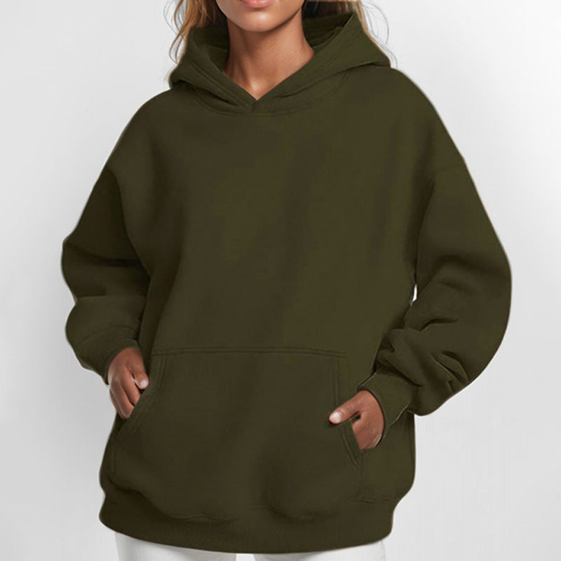 Women's Loose Hoodie Made Of Soft Fleece with Kangaroo Pocket Lune London