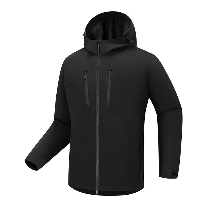 Men's Technical Softshell Jacket with Ergonomic Hood and Vertical Chest Pockets Amarae
