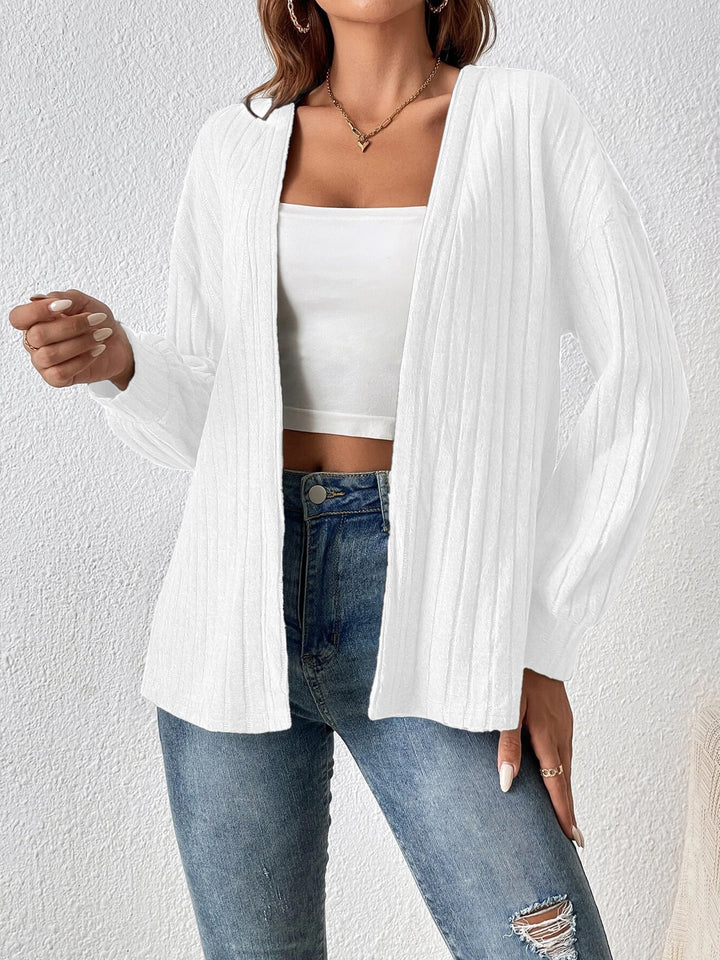 Women casual knitted cardigan with ribbed texture Lune London
