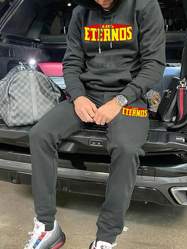 Men's sporty hoodie and jogger pants set with catchy logo Amarae