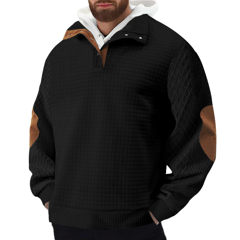 Men's sturdy fleece sweater with high collar and structured design Amarae