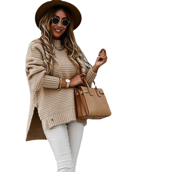 Women’s chunky knit sweater with turtleneck and relaxed fit Lune London