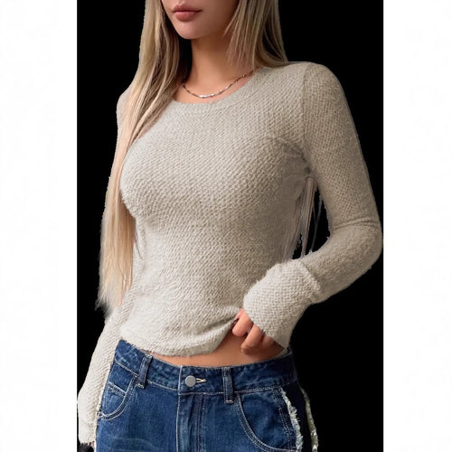 Top à manches longues pour femmes avec motif texturé et coupe décontractée Chic & Stil