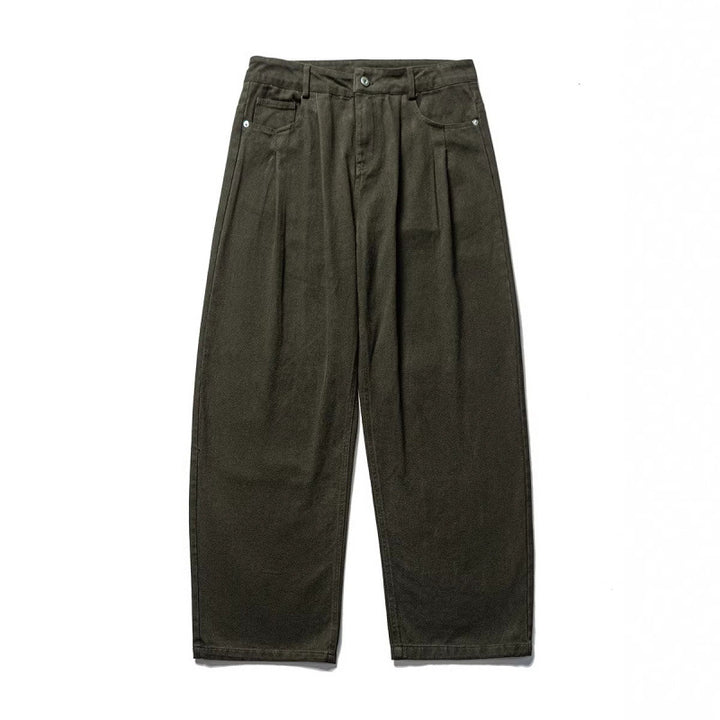 Men's wide pleated trousers in relaxed fit made of cotton twill Amarae