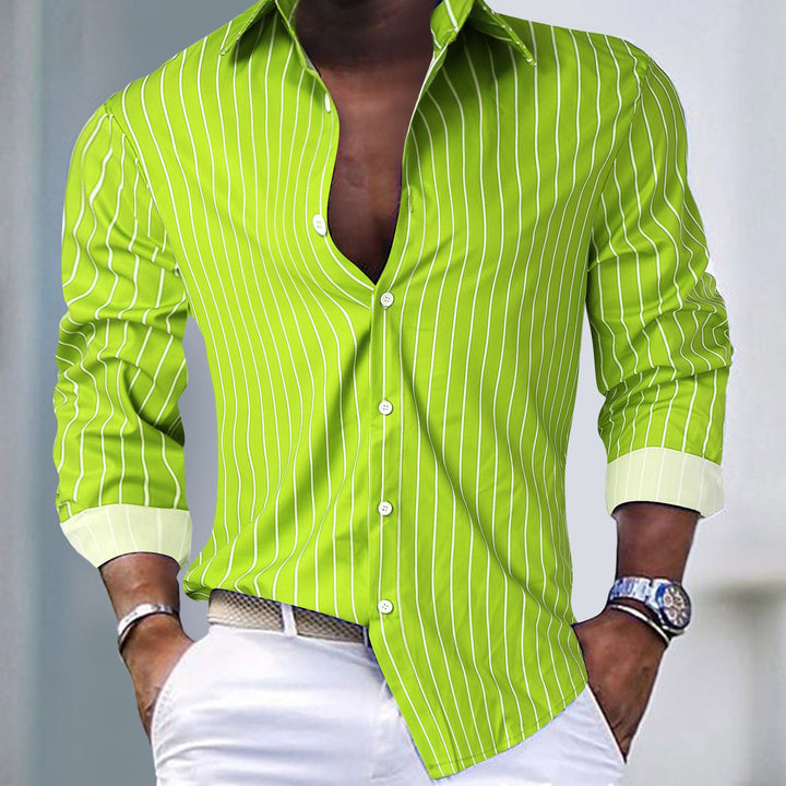 Men's Slim-Fit Shirt with Modern Stripe Pattern Amarae