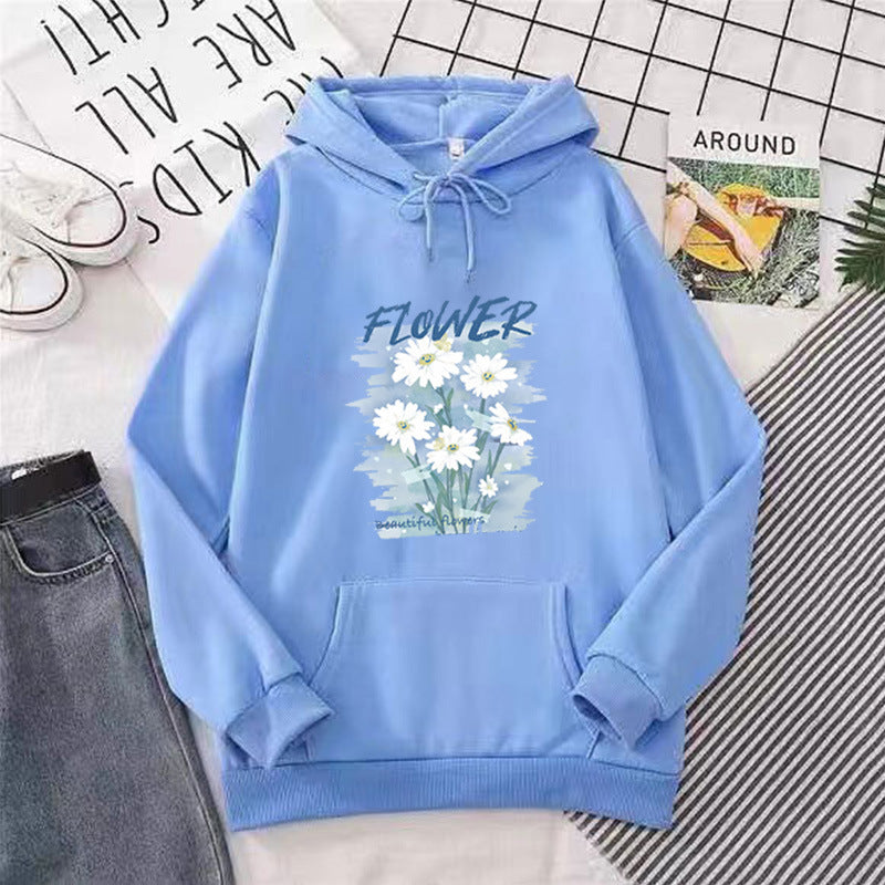 Women's hoodie with floral graphic print Chic & Stil