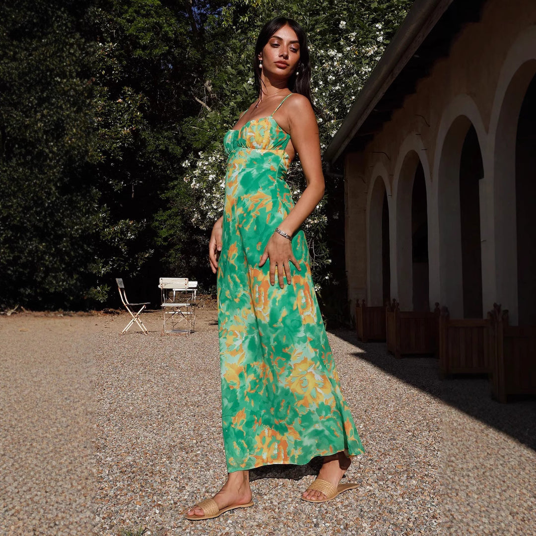 Chic Floral Print Maxi Dress
