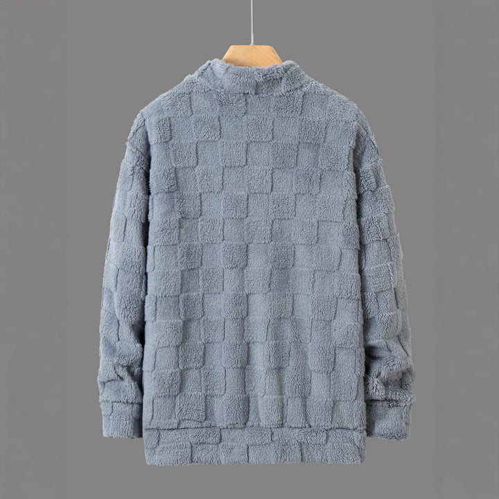 Comfortable fleece pullover for men with a high collar and zipper Lune London
