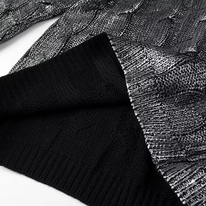 Women Oversized Cable Knit Sweater with Round Neck and Ribbed Cuffs Amarae