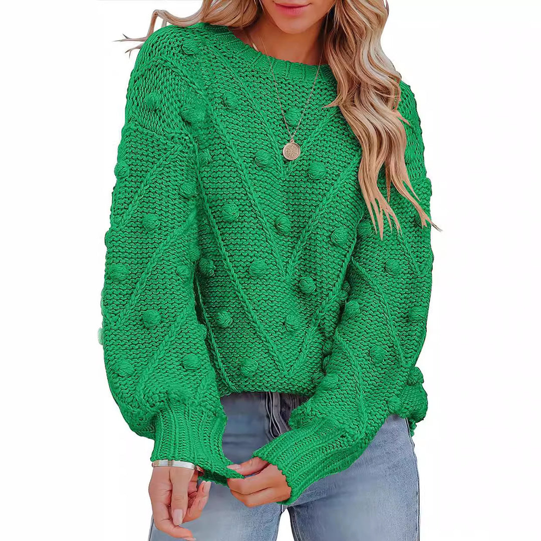 Stylish knitted sweater for women with textured 3D pattern Lune London