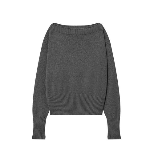 Ladies cozy knitted sweater with loose fit and ribbed edges Amarae
