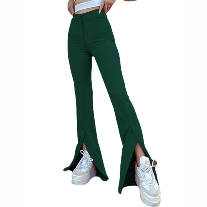 Flared leggings for women with side slit Lune London