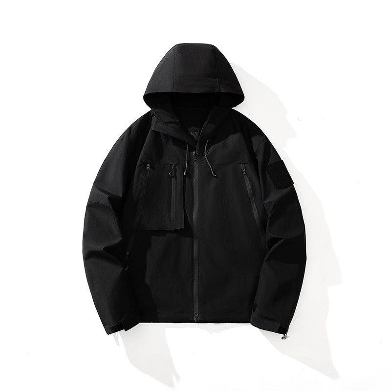 Technical multifunctional jacket for men with practical pockets Lune London