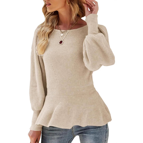 Ladies trendy sweater with elegant puff sleeves Amarae