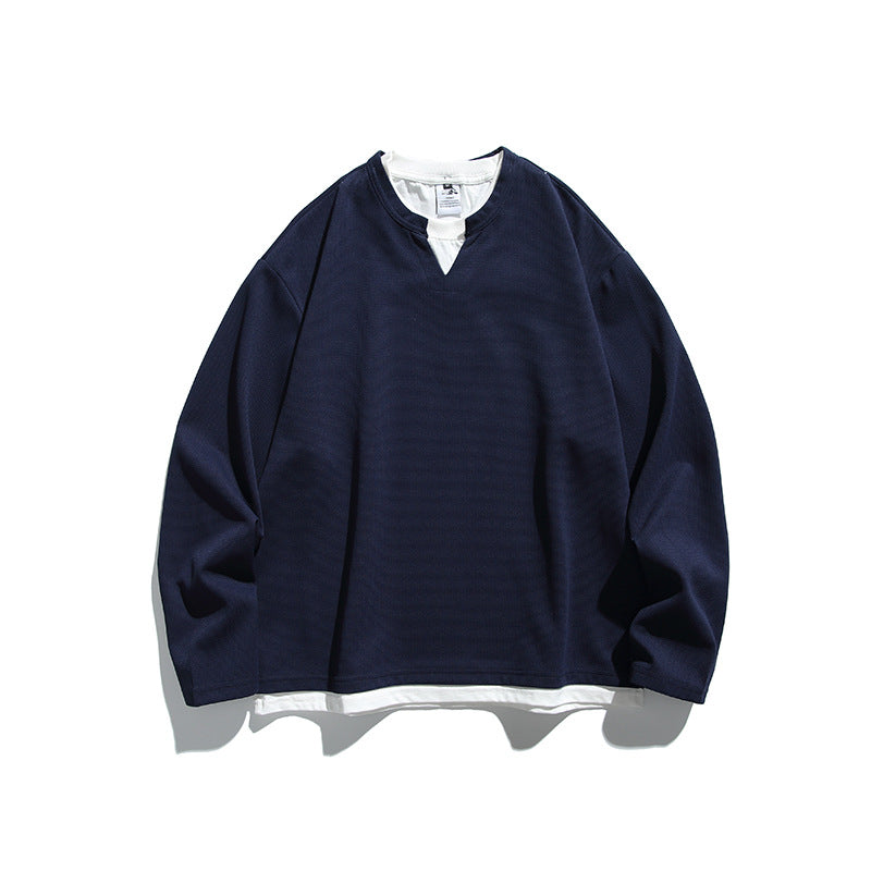 Unisex Oversize-Layering-Sweatshirt with V-insert and visible inner layer Amarae