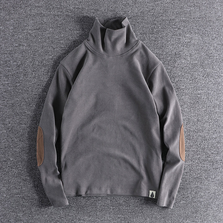 Men's polar fleece sweater with contrasting elbow patches Lune London