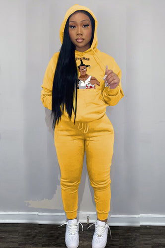 Casual hoodie and jogger set for women with artistic graphic print Amarae