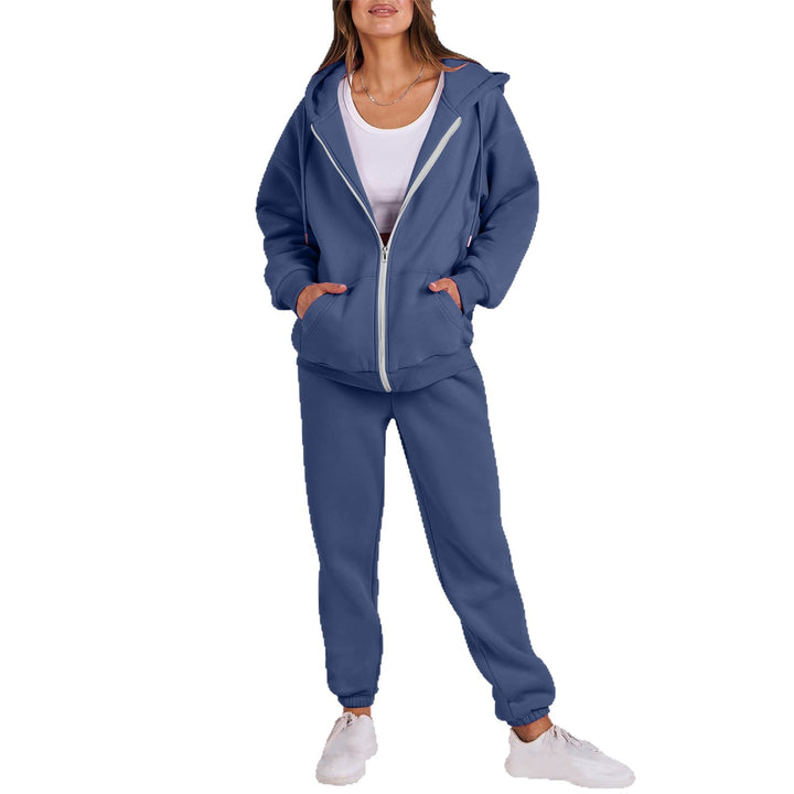 Casual women's sports set with hood and zipper Lune London