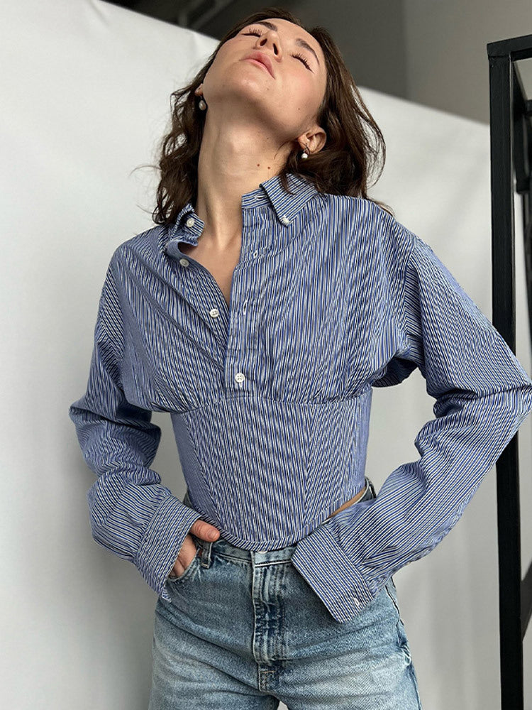 Blouse for ladies with innovative cut and structured sleeves Lune London