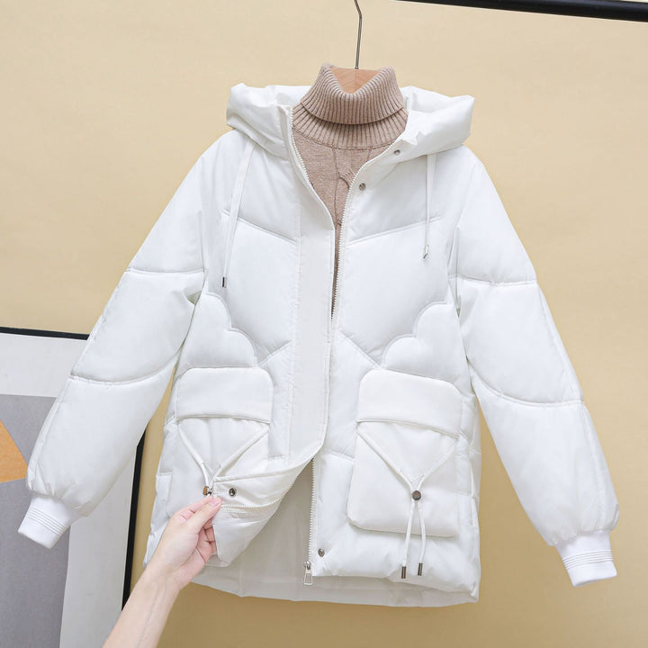 Lune London | Women's quilted winter jacket with hood and heart details