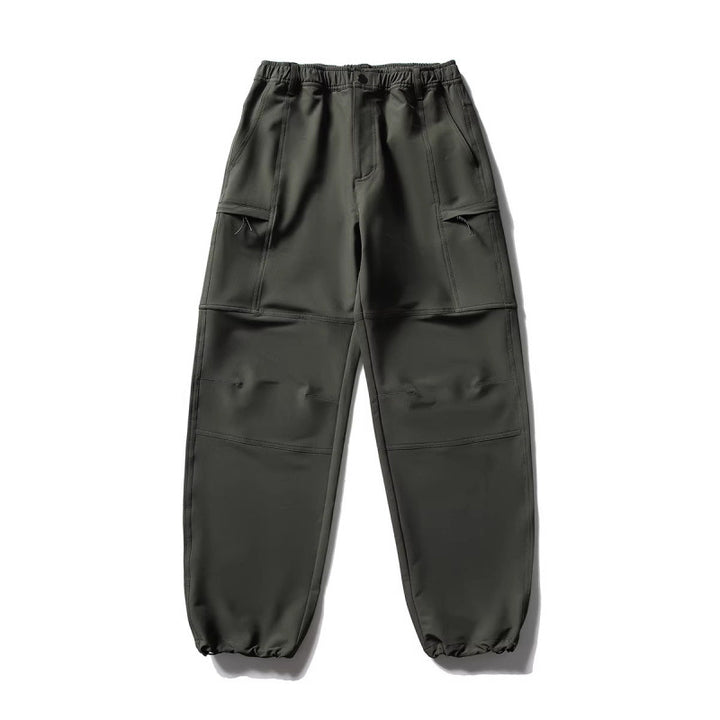 Men's Technical Cargo Casual Pants with Elastic Waistband, Knee Panels, and Zipper Pockets Amarae