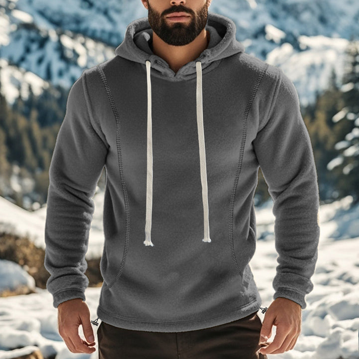 Men's soft fleece hoodie with contrast stitching Lune London