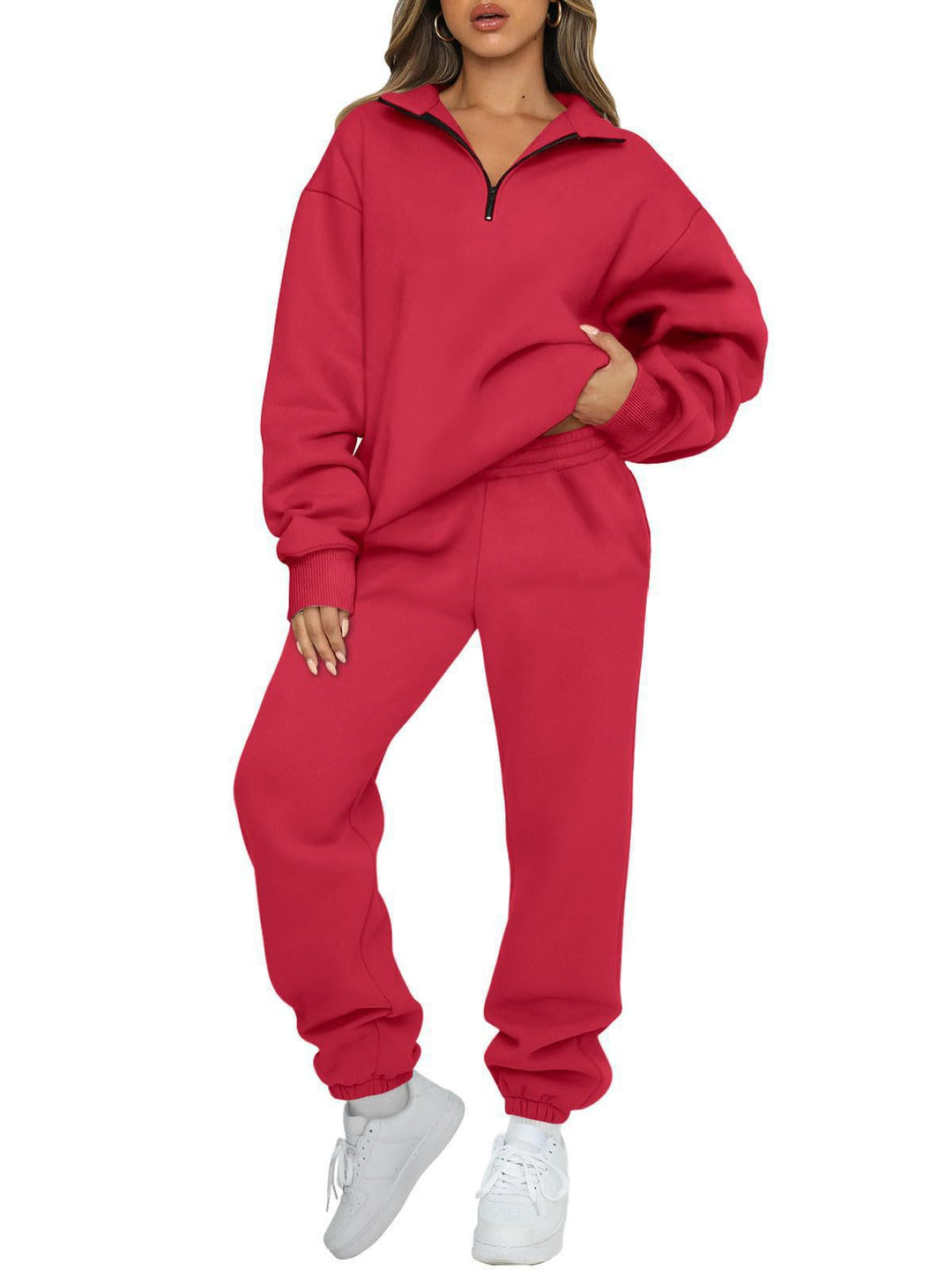 Lune London women's sporty zip sweater and jogger pants set