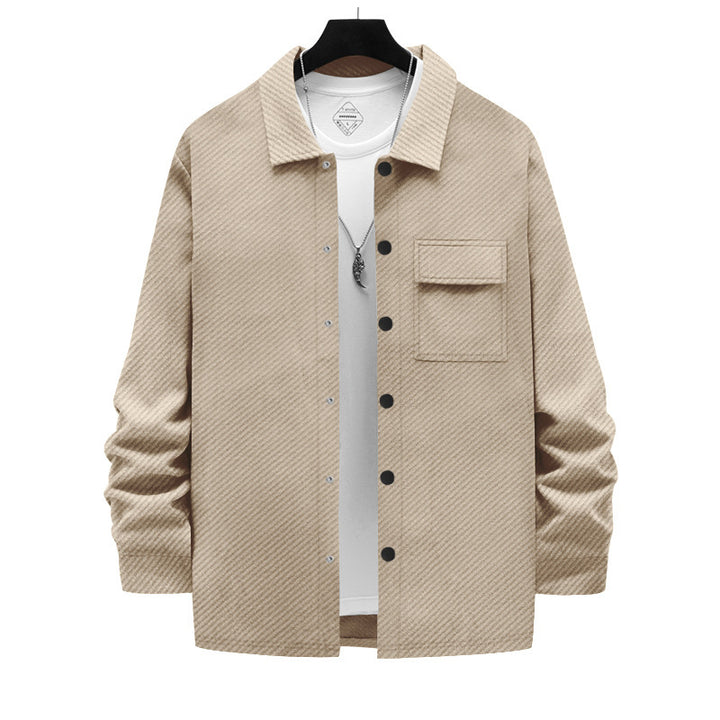 Men's casual cotton jacket with textured design and practical pockets Chic and style