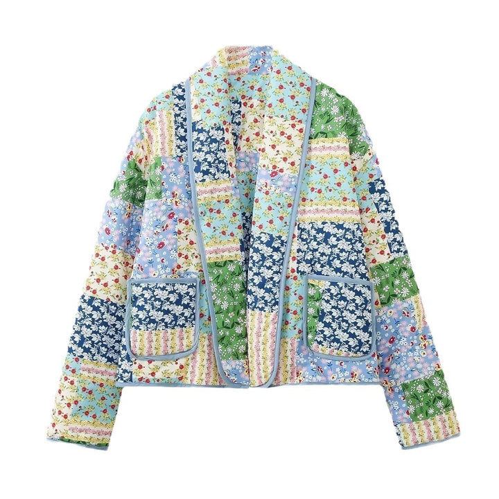 Veste kimono en patchwork pour femmes au design romantique avec poches pratiques Chic & Stil