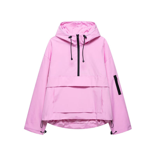 Veste coupe-vent fonctionnelle pour femmes avec col de capuche ajustable et poche kangourou Chic & Stil