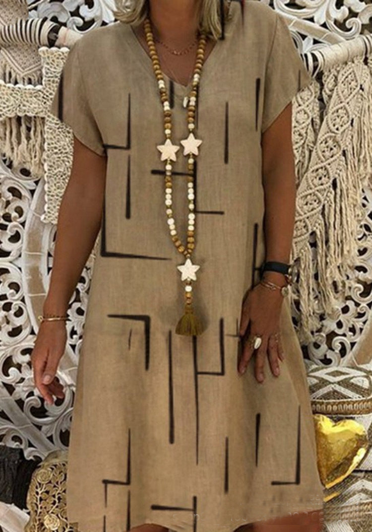 Casual summer dress for women with a modern graphic design and a flattering cut Lune London