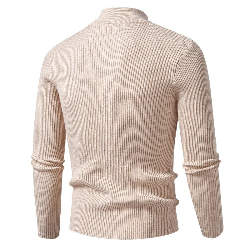 Elegant turtleneck sweater for men in fine ribbed knit Lune London