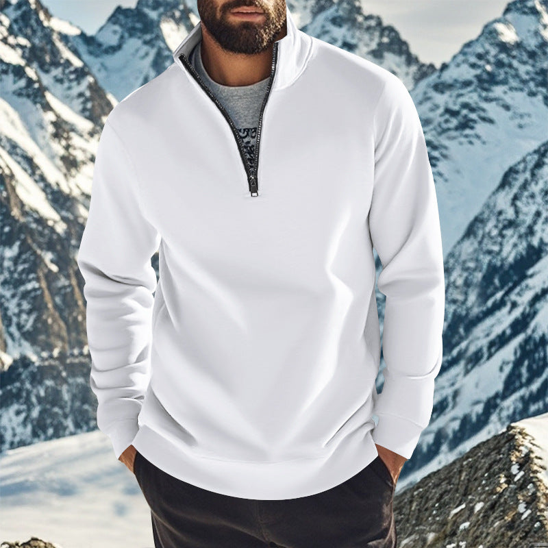 Fleece pullover for men with half-zip Lune London