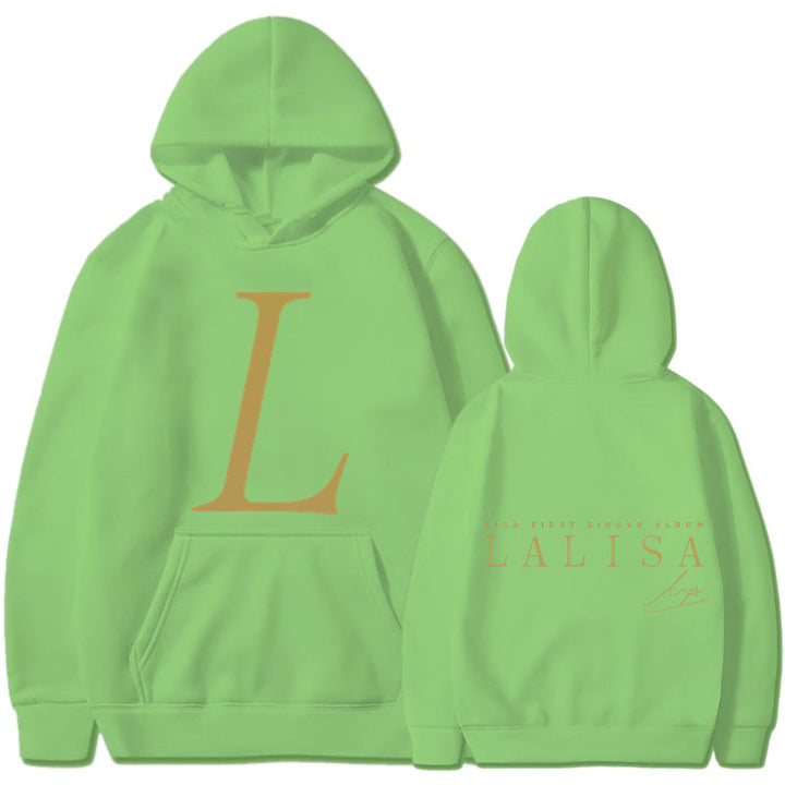 Women's hoodie with stylish initials print and generous kangaroo pocket Lune London