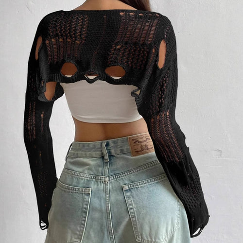 Ladies off-shoulder pullover with cutout details and relaxed fit Amarae