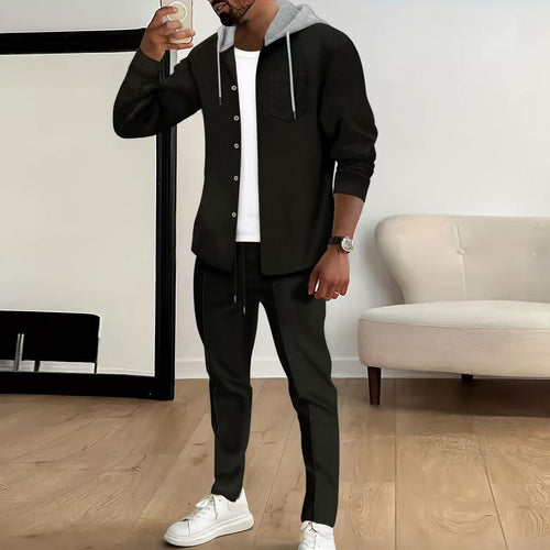 Casual set for men with textured top and elastic joggings Amarae