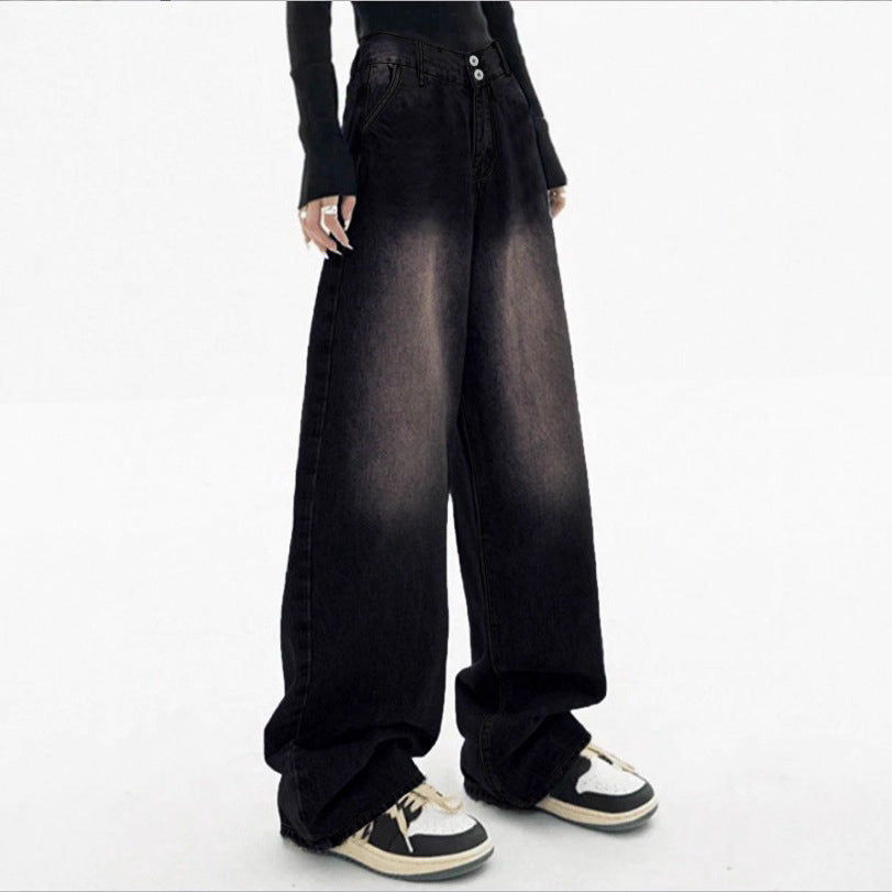 Women's High-Waisted Baggy Jeans made of Denim with Extra Wide Leg and Used-Fade Amarae