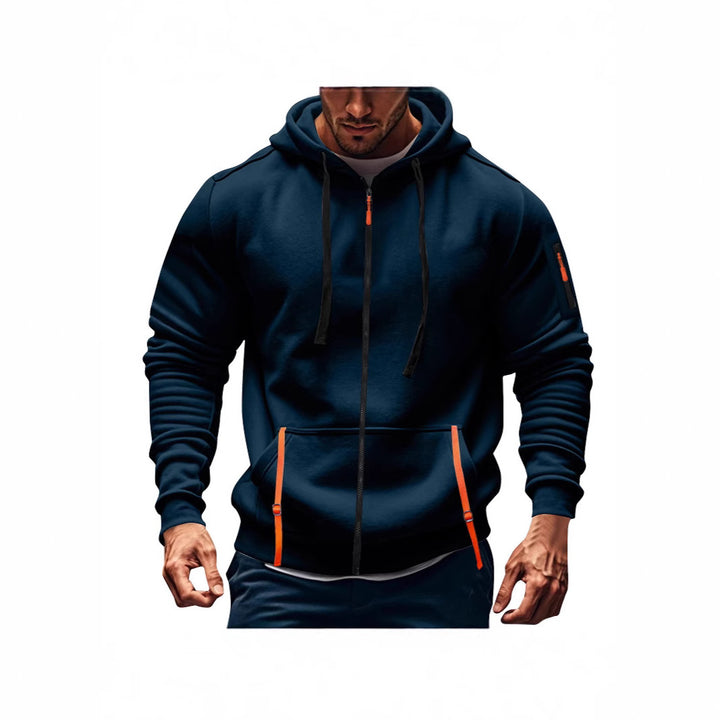 Sporty hooded jacket for men with practical zip pockets Lune London