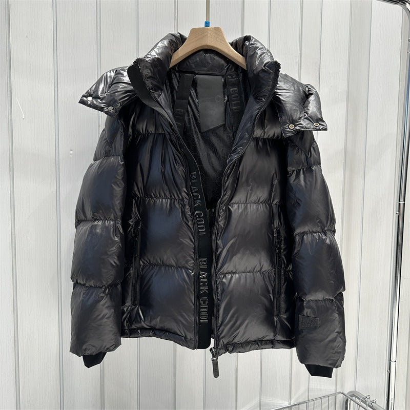 Women's padded quilted jacket with detachable hood, high collar and two-way zipper Amarae