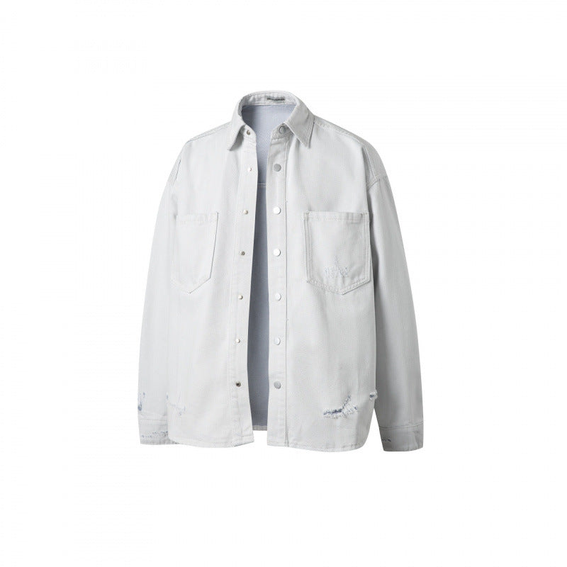 Unisex Oversize Denim Shirt Jacket in Vintage Look Amarae