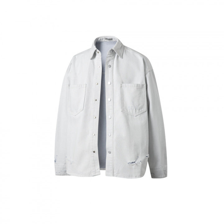 Unisex Oversize Denim Shirt Jacket in Vintage Look Amarae
