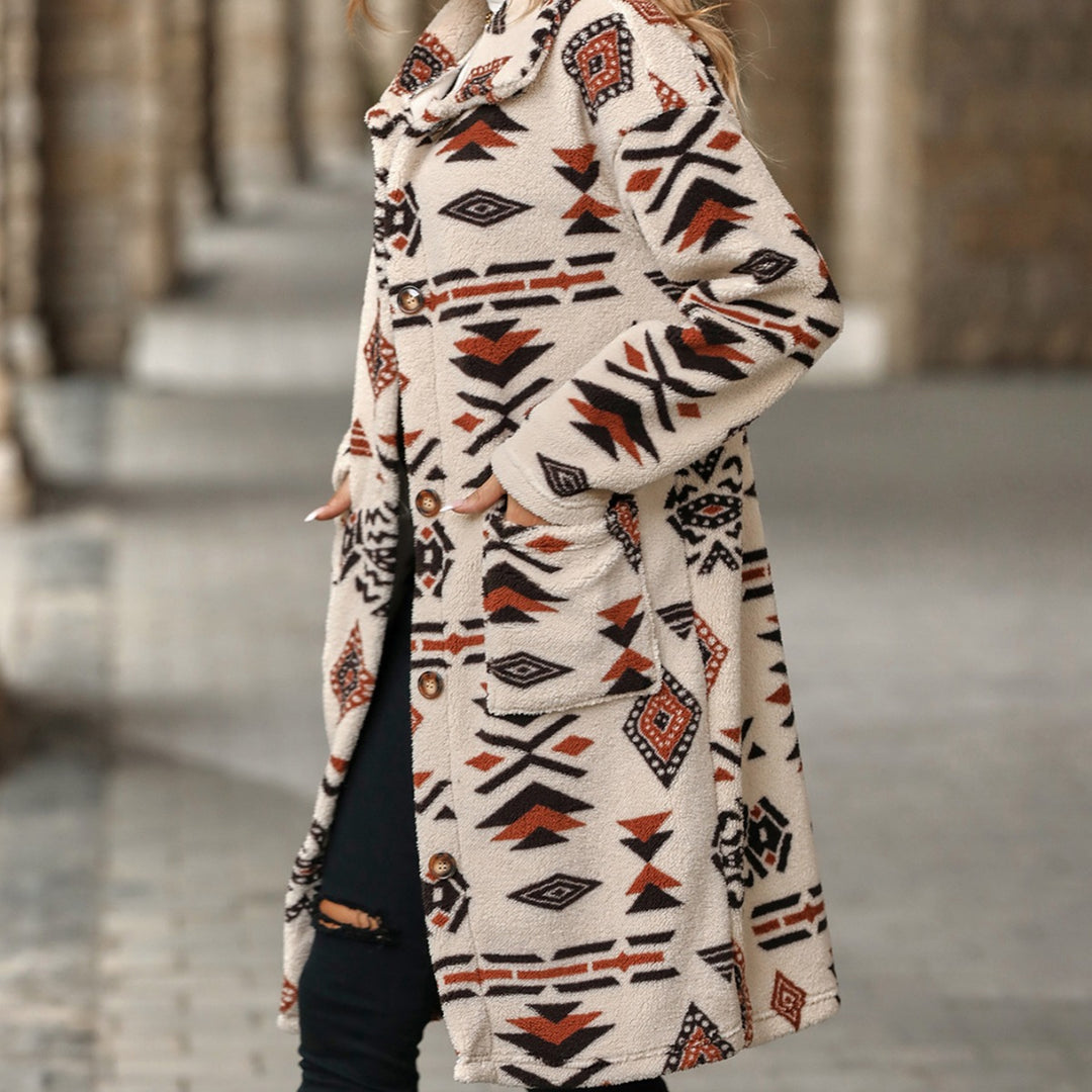 Fleece jacket for women with ethnic pattern Lune London