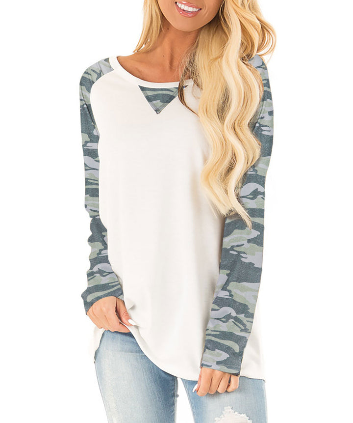 Casual long sleeve shirt for women with graphic pattern and side slits Lune London