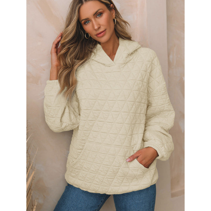 Quilted hooded sweatshirt for women with practical pockets Amarae