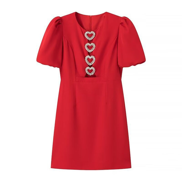 Robe de soirée élégante pour femmes avec manches bouffantes et nœuds décoratifs Chic & Stil