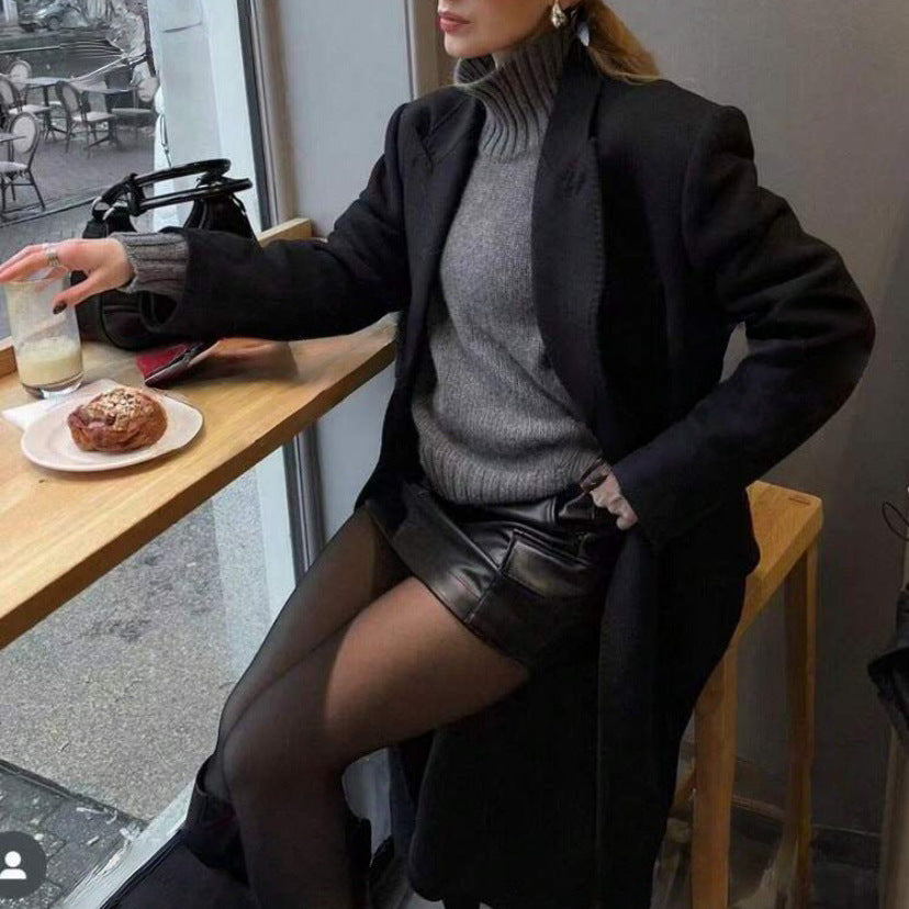 Ladies high quality funnel neck sweater with oversized casual fit Lune London
