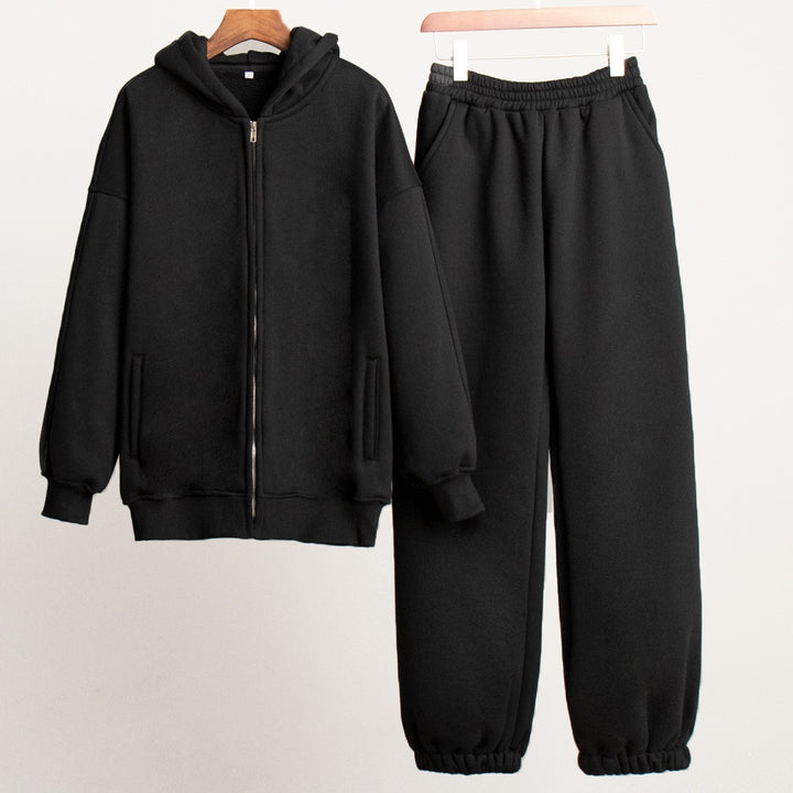 Women Comfortable Leisure Set with Hood and Elastic Waist Lune London