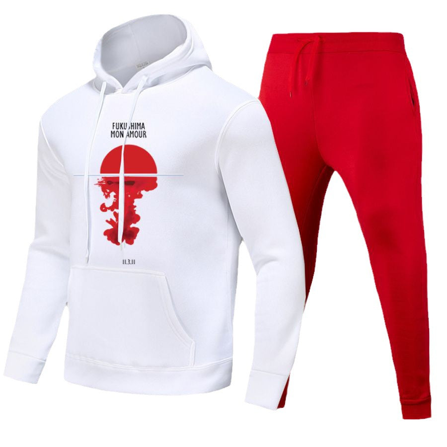 Ladies hoodie with creative print and jogger pants in urban chic style