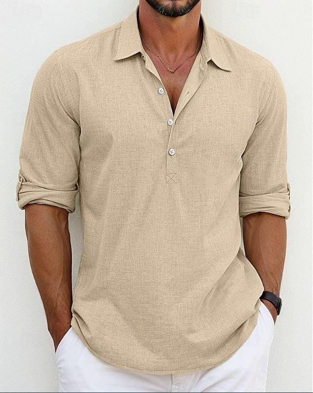 Casual long sleeve shirt for men with button placket and trendy cut Lune London